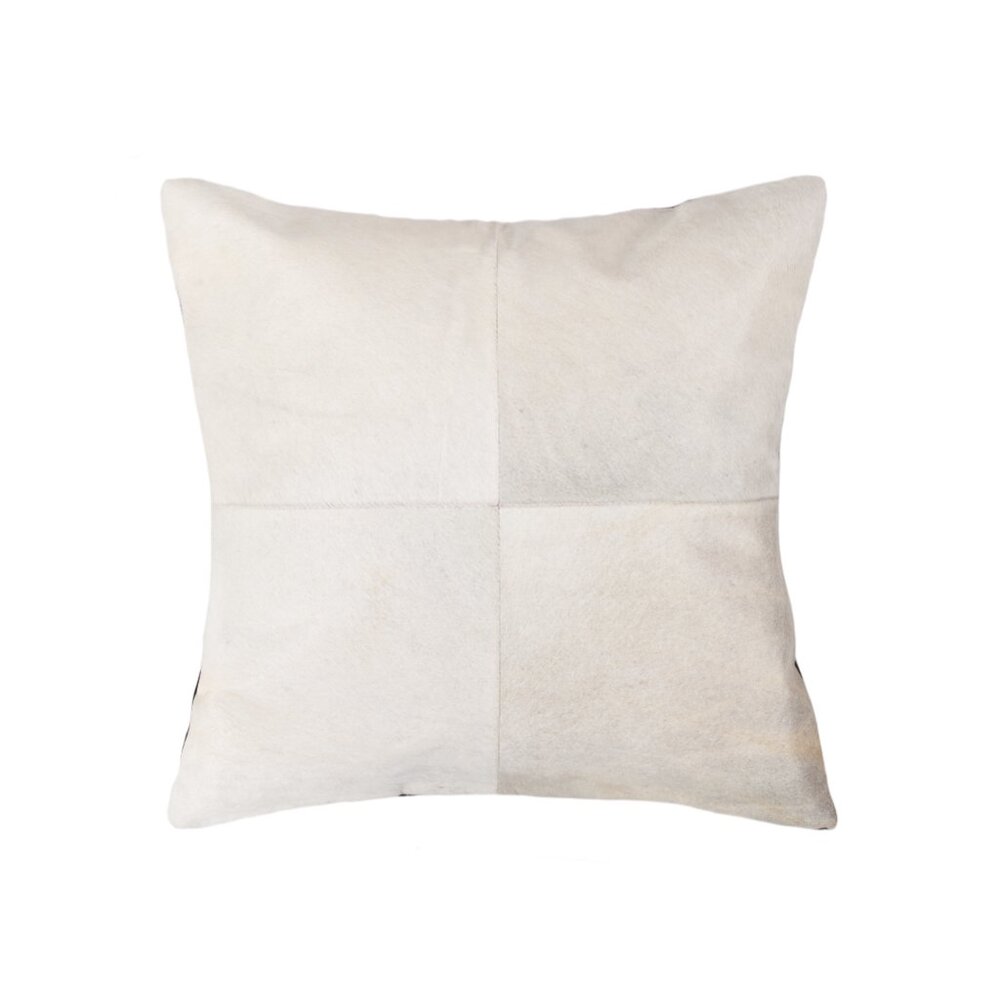 Natural Home Decor Torino Cowhide Pillow | 1-Piece | Off-white | 18"x18"